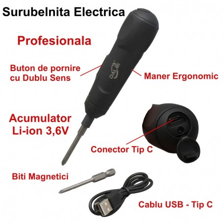 MINI Electric Screwdriver with 3.6V Battery and Reversible Direction