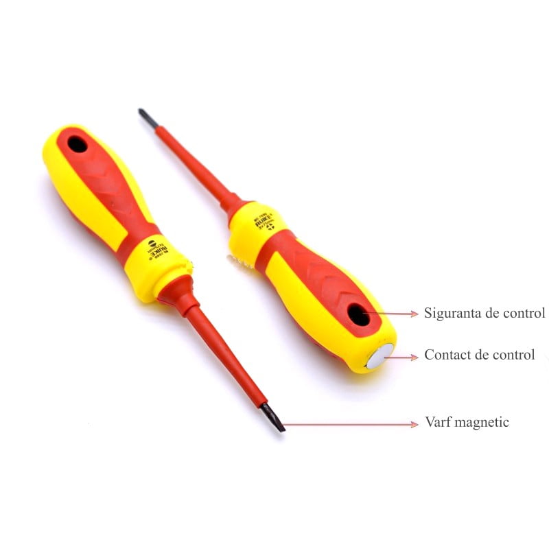 Yellow Insulated Screwdriver with LED 3X0.75MM / Flathead