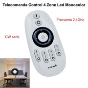 LED CCT Monocolor Controller Remote, 4 Zones, 2.4GHz RF - Intensity and Temperature Adjustment