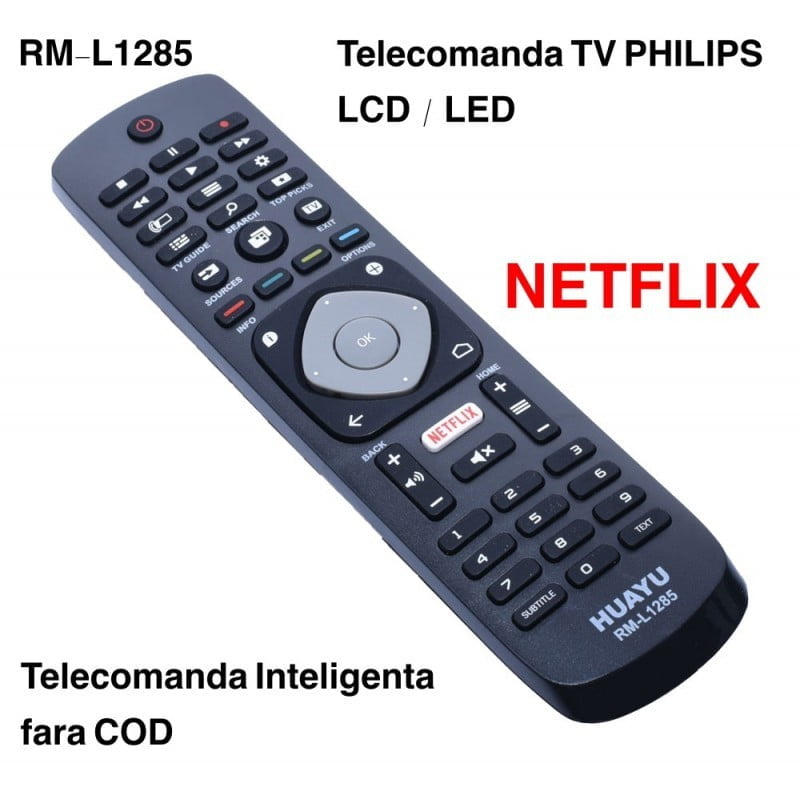 Philips TV Remote Control, Smart, Code-free, Netflix Buttons, LED/LCD