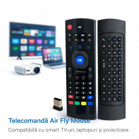 Air Fly Mouse MX-3 Universal Smart Remote Control with Voice Command, Wireless, for Smart TV, Android TV, PC and Projector
