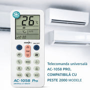 Universal Remote Control for Air Conditioners AC-1058 PRO - Compatible with over 2000 models