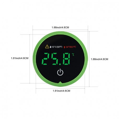 Digital Aquarium Thermometer with LED display and glass mounting AT-3