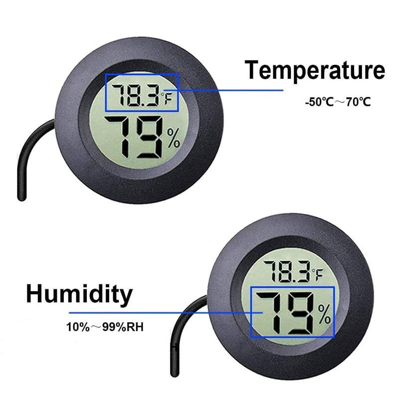 Digital Thermometer-Hygrometer HT-3 Built-in with Probe and LCD Display