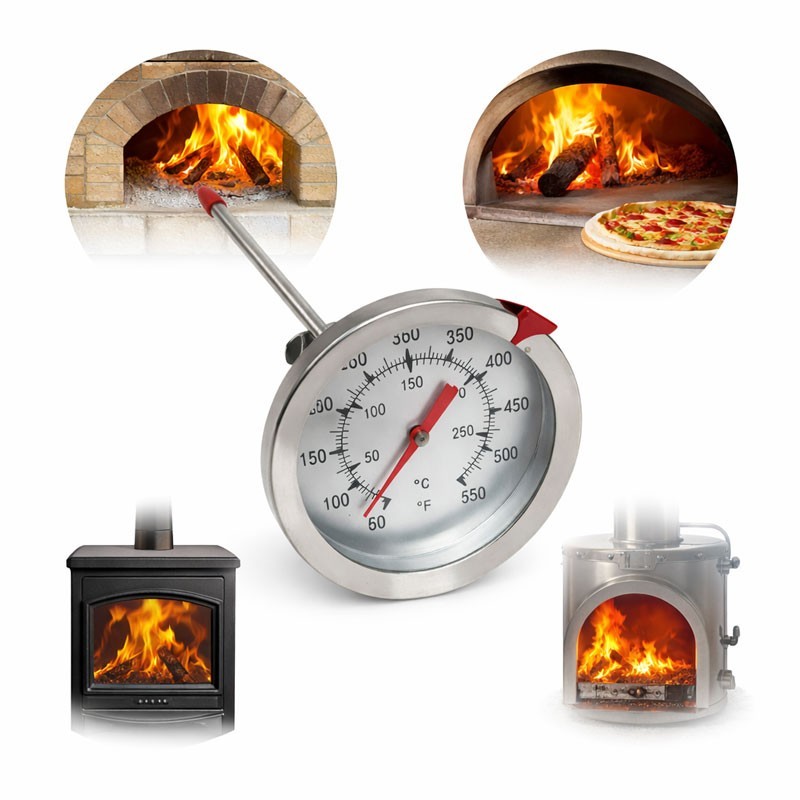 Analog Metallic Thermometer with Rod for High Temperatures up to 300 degrees Celsius with 120 mm Rod – Ovens and HoReCa