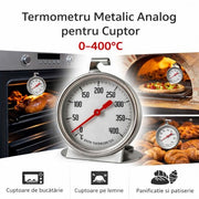 Analog Metal Oven Thermometer 0–400 degrees Celsius – Air Temperature Measurement | DALBI