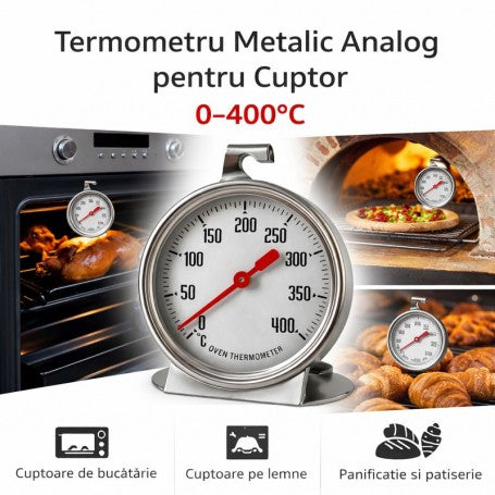 Analog Metal Oven Thermometer 0–400 degrees Celsius – Air Temperature Measurement | DALBI