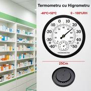 Round Thermometer -40+50°C with Hygrometer 0-100RH - TH9250P