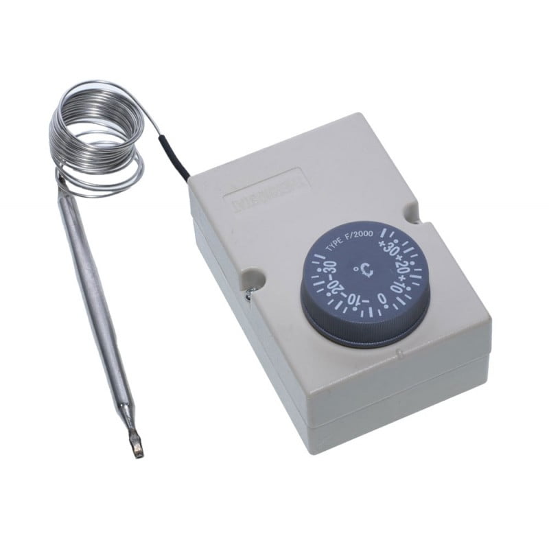 Adjustable Capillary Thermostat, Stainless Steel, -30 to +30°C