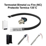 Thermostat Temperature 135˚C with Wires, Bimetal KSD9700 NC, 250/16A - DALBI