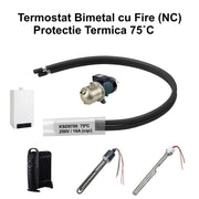 Thermostat Temperature 75˚C with Wires, Bimetal KSD9700 NC, 250/16A - DALBI