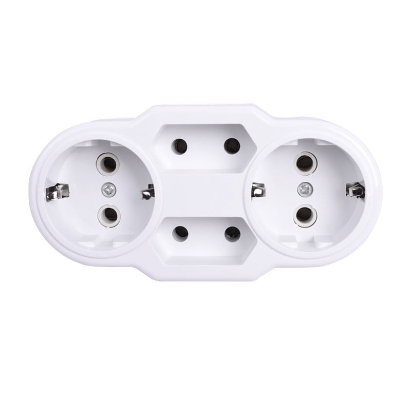 Triple Schuko Ceramic Plug 2P+2P EURO