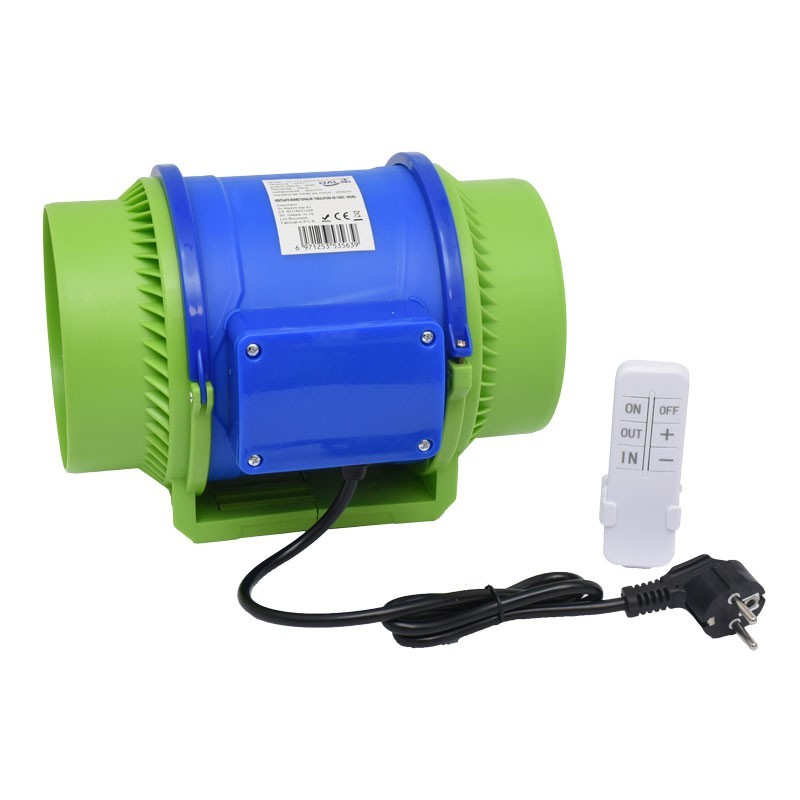 Bidirectional Booster Fan 6'' (150mm), 40W, 600m3/h, Remote Control - Duct Mounted HZ-150H