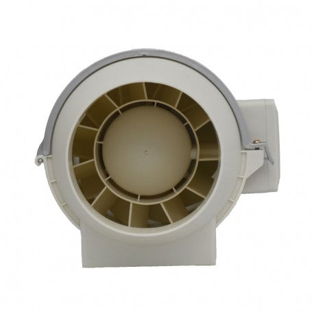 Ventilator tubulatura 125mm vazut din fata, cu elice si carcasa ABS rezistenta la umiditate